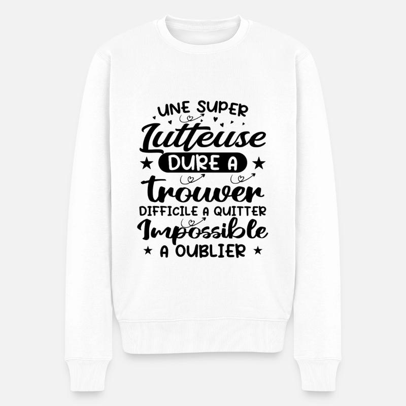 Une Super Lutteuse - Cadeau lutteuse - Pull Premium bio Homme - blanc