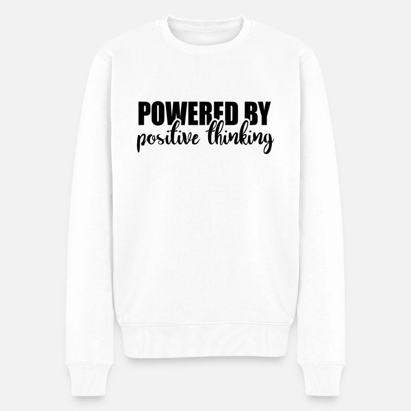 Powered by positive thinking - Pull Premium bio Homme - blanc