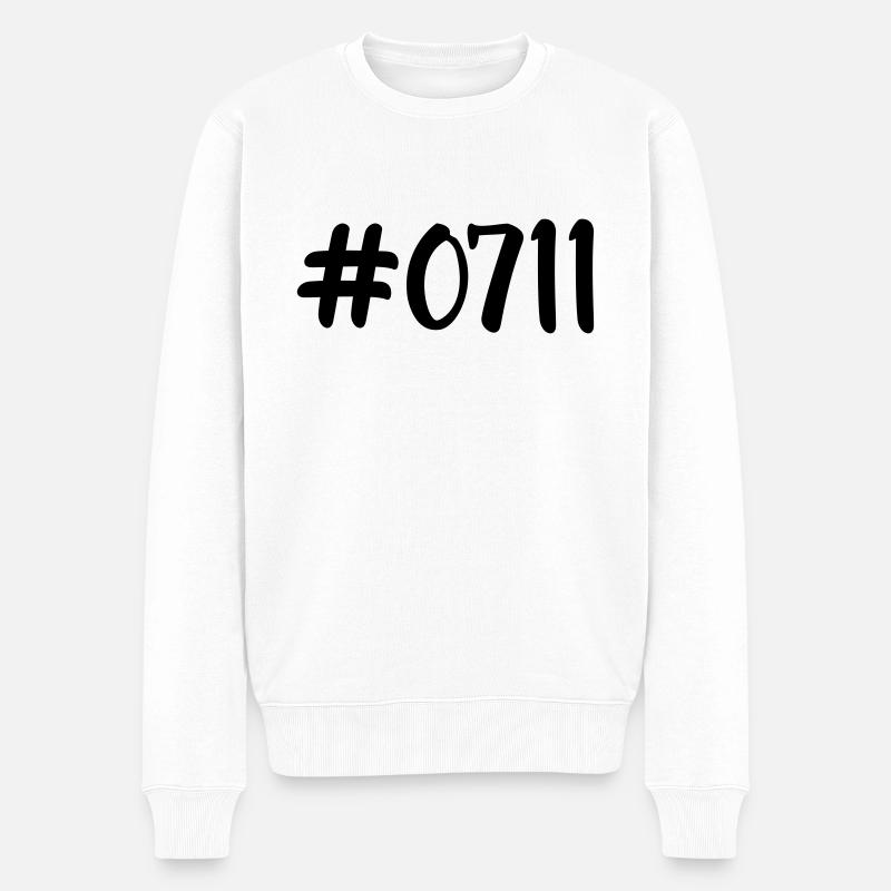 #0711 - Männer Premium Bio Pullover - Weiß