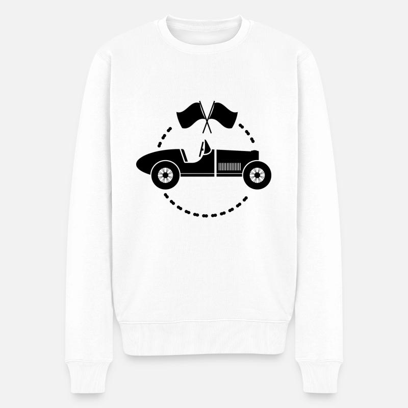 Oldtimer - Auto Nostalgisch Fahrzeuge - Männer Premium Bio Pullover - Weiß