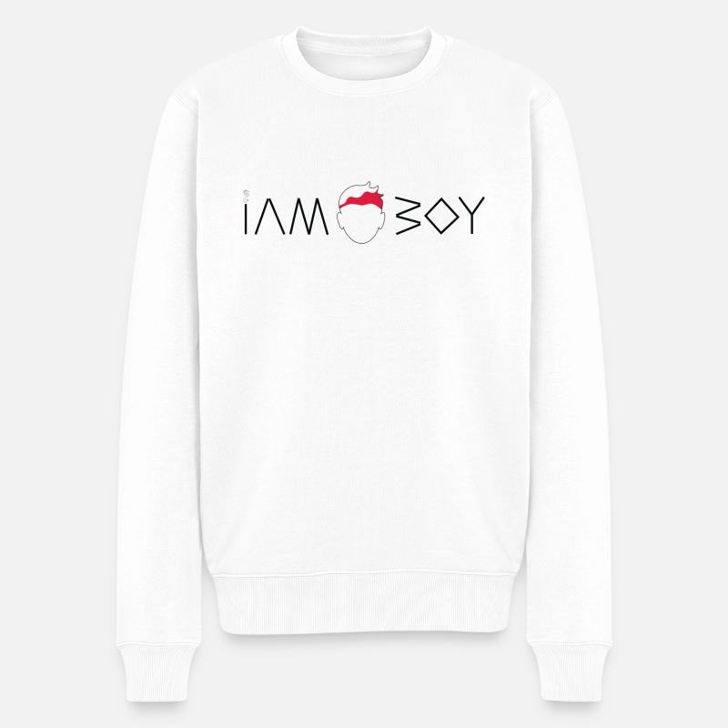 Ich bin ein polnischer Junge - Männer Premium Bio Pullover - Weiß