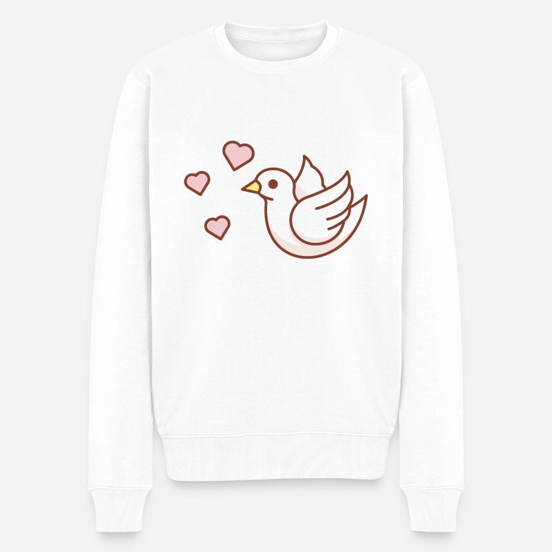 Taube - Männer Premium Bio Pullover - Weiß