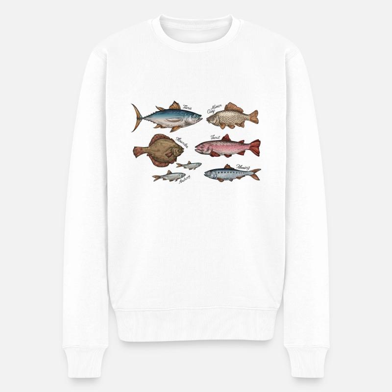 Meerestiere - Männer Premium Bio Pullover - Weiß