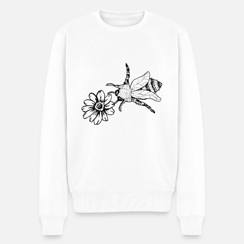 Biene Wespe Hummel Imker Naturschutz Umwelt Bio - Männer Premium Bio Pullover - Weiß