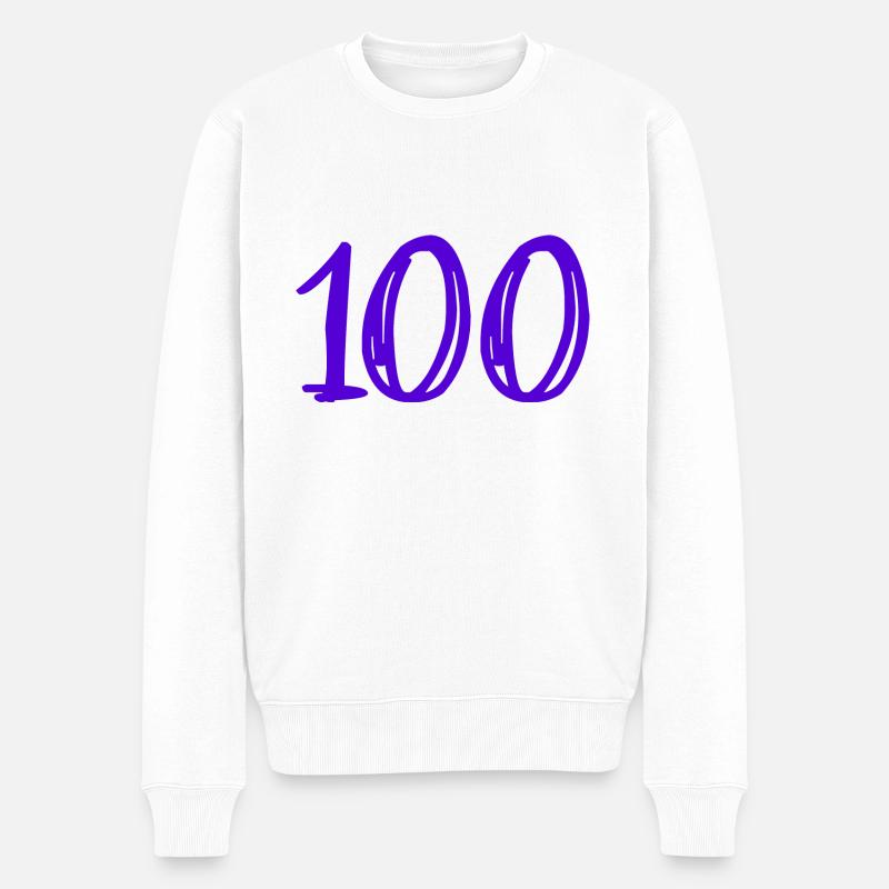 100 ANS. 100e ANNIVERSAIRE. ANNIVERSAIRE 100 ANS. - Pull Premium bio Homme - blanc