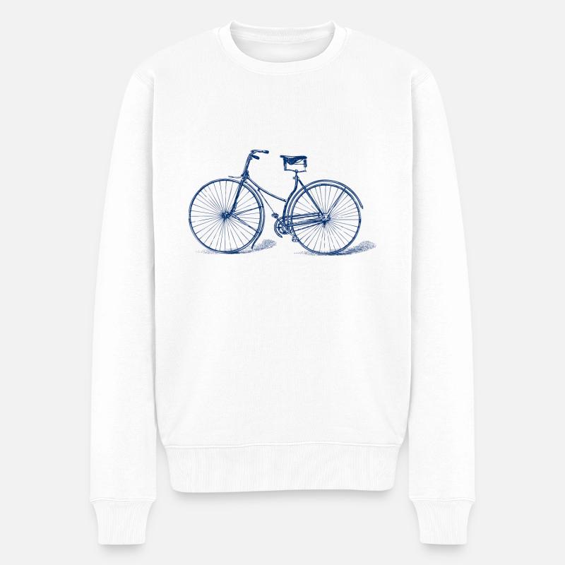 Fahrrad - Männer Premium Bio Pullover - Weiß