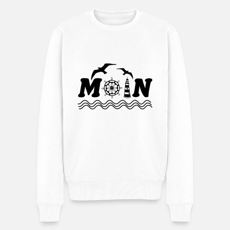 Moin - Männer Premium Bio Pullover - Weiß