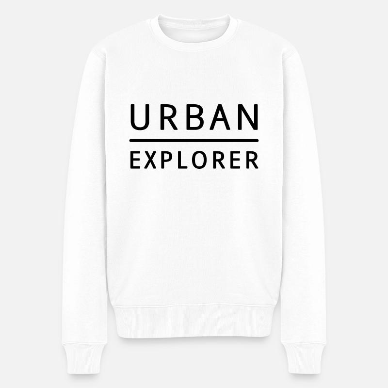 Urban Explorer - Männer Premium Bio Pullover - Weiß