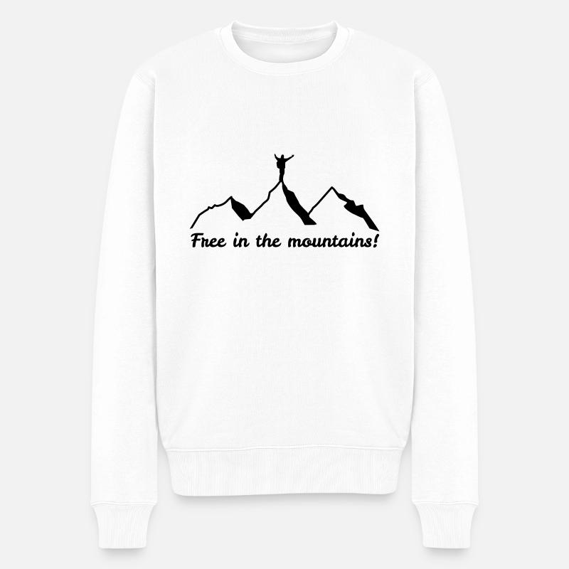 Free in the mountains - Männer Premium Bio Pullover - Weiß