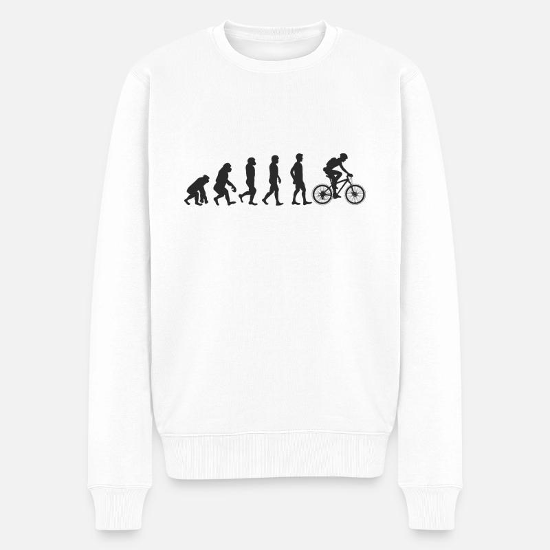 Evolution Bicycle - Men's Premium Organic Jumper - white