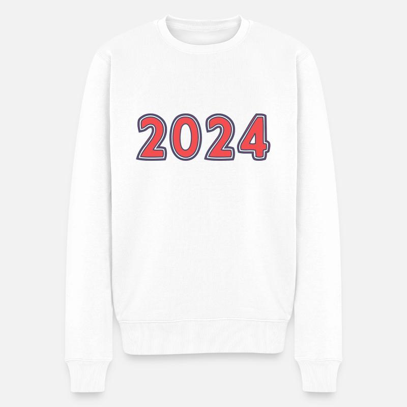 2024. ANNEE. BONNE ANNEE - Pull Premium bio Homme - blanc