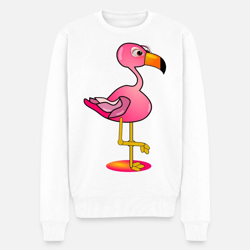 Flamingo Vogel TIERKOSTÜME - Männer Premium Bio Pullover - Weiß