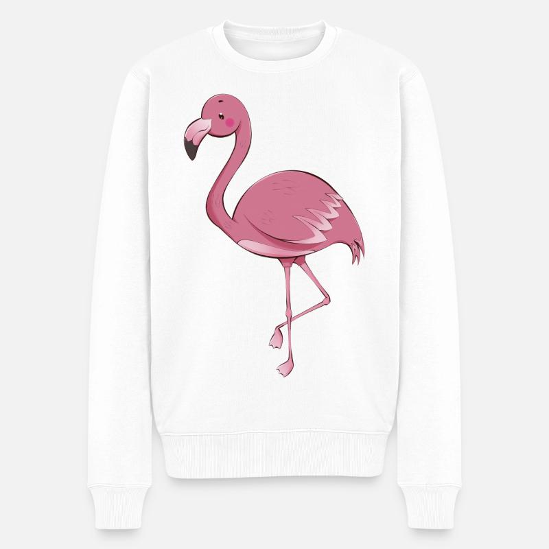 Flamingo - Männer Premium Bio Pullover - Weiß