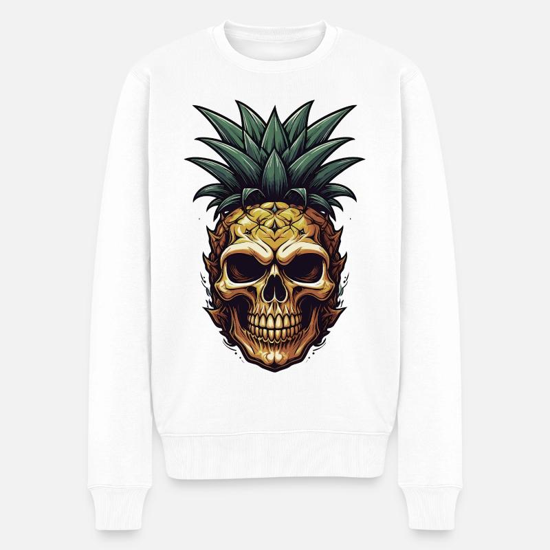 Crâne d’ananas tropical - Pull Premium bio Homme - blanc