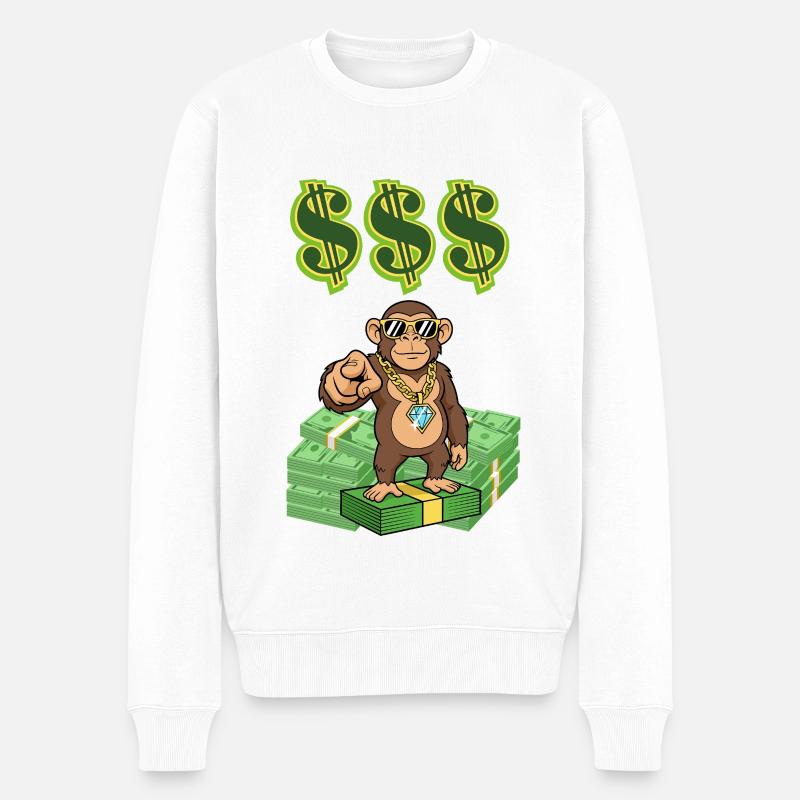 Reicher Affe - Männer Premium Bio Pullover - Weiß