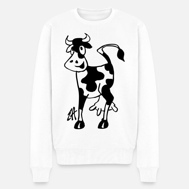 Vache - Pull Premium bio Homme - blanc