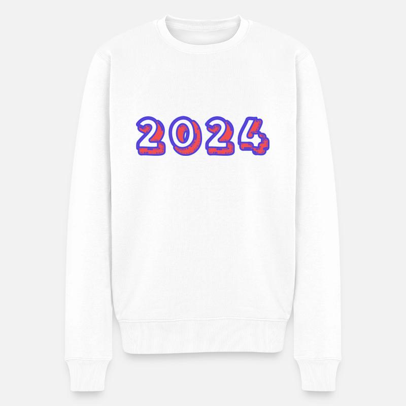 2024 - Männer Premium Bio Pullover - Weiß