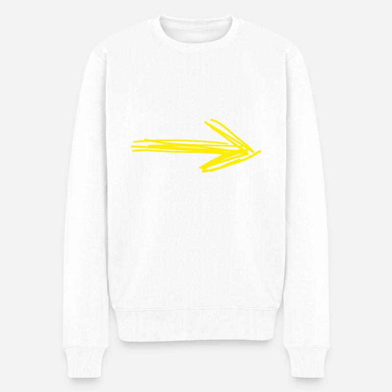 Croquis de la couleur de la flèche - Pull Premium bio Homme - blanc