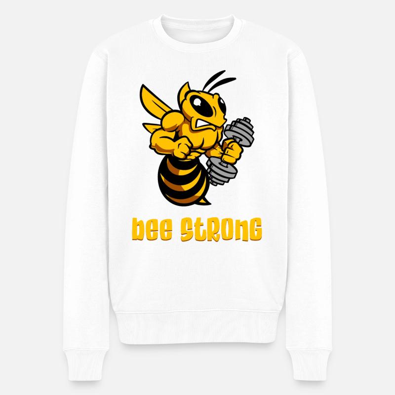 Bee strong - Männer Premium Bio Pullover - Weiß