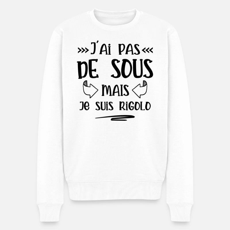 pas de sous - Pull Premium bio Homme - blanc