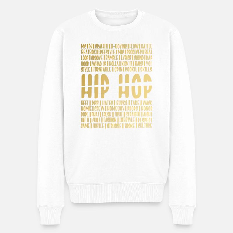 Hip Hop Jargon - Pull Premium bio Homme - blanc