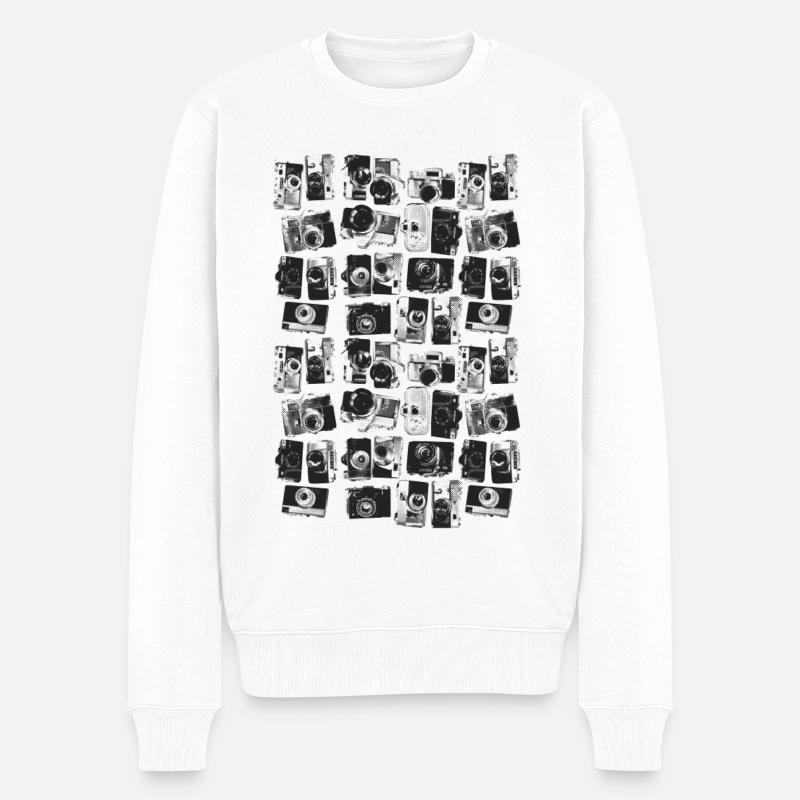 classic cameras - Männer Premium Bio Pullover - Weiß
