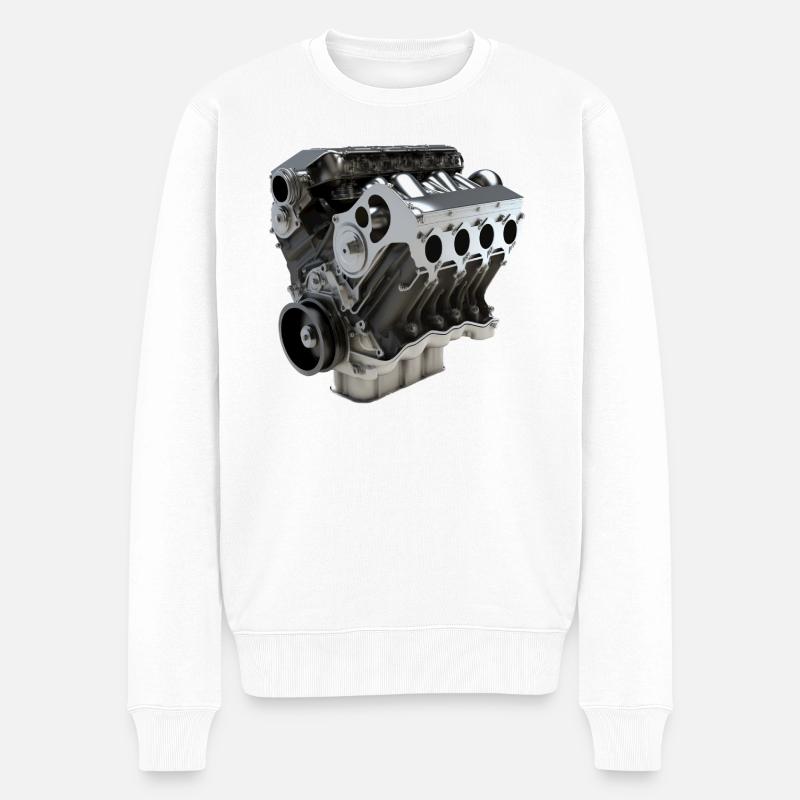 Engine Engine Graphics - Men's Premium Organic Jumper - white