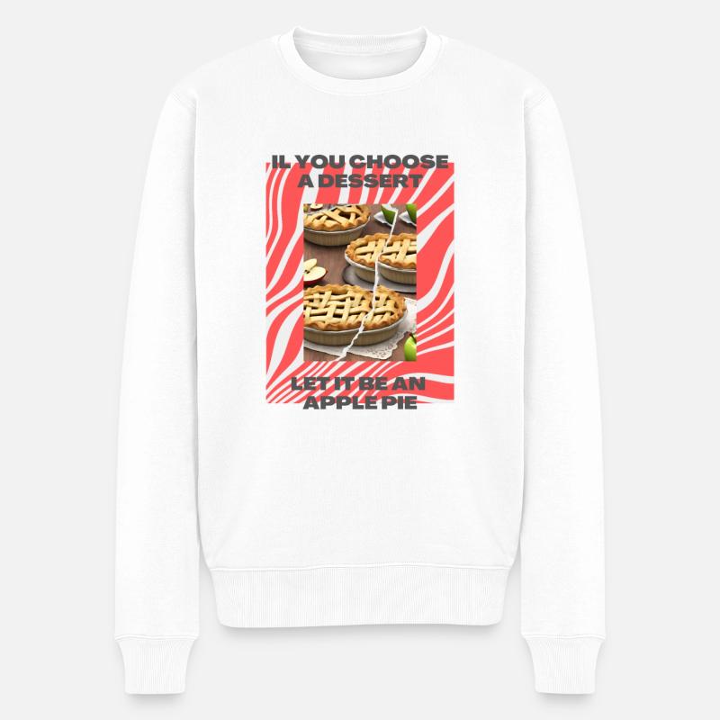 Süßer Apfelkuchen - Männer Premium Bio Pullover - Weiß