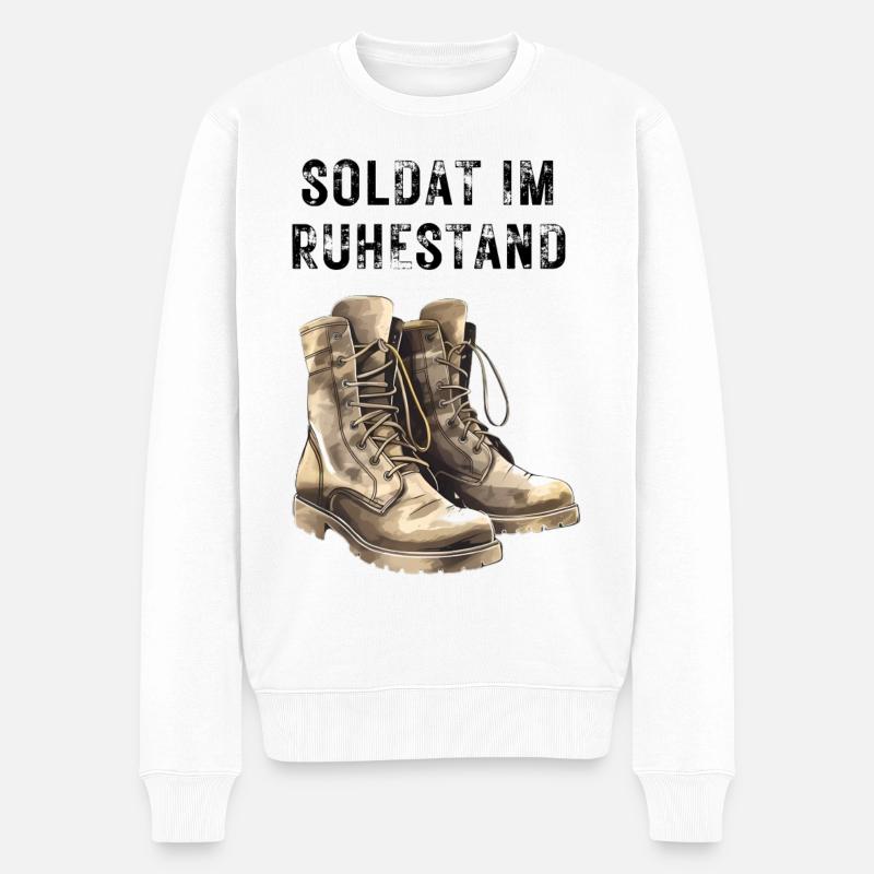Soldat im Ruhestand - Männer Premium Bio Pullover - Weiß