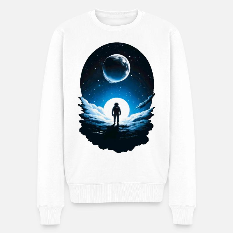 L'astronaute et la Lune - Pull Premium bio Homme - blanc