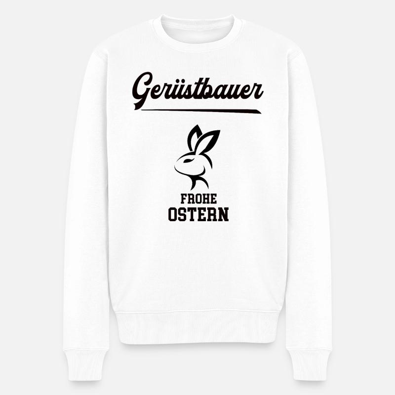 Gerüstbauer Ostern Geschenk Gerüstbau Meister - Männer Premium Bio Pullover - Weiß
