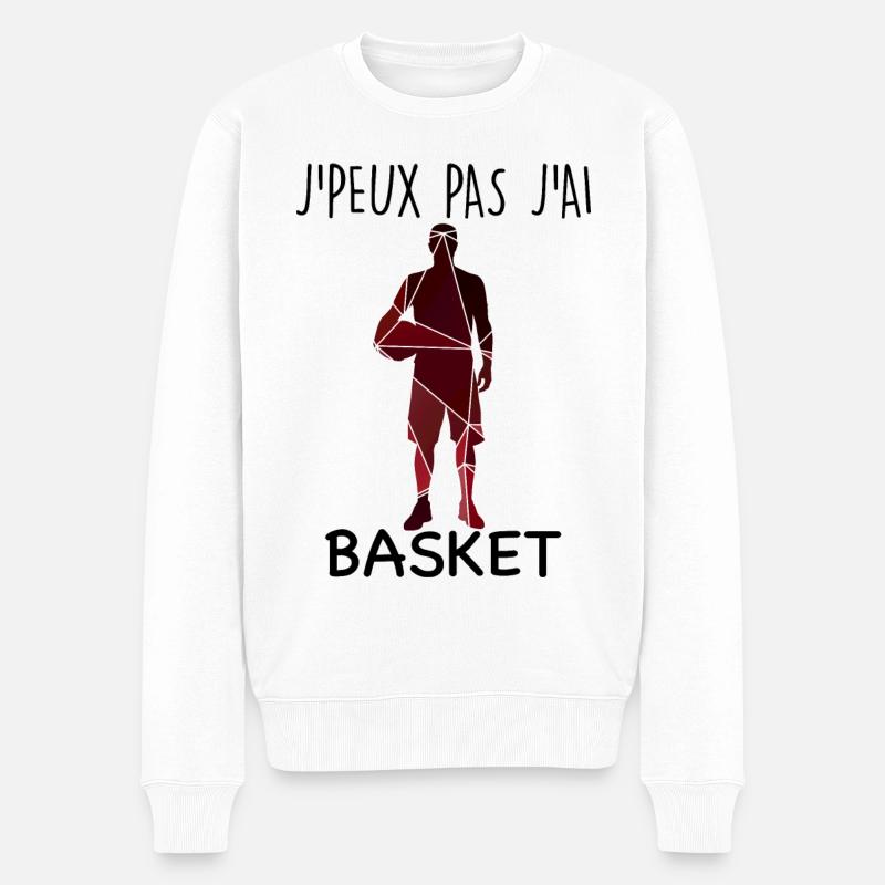 Basketteur Ballon De Basket - Pull Premium bio Homme - blanc