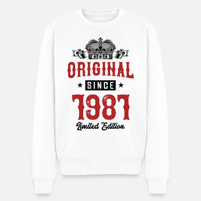 1981 limited edition - Männer Premium Bio Pullover - Weiß