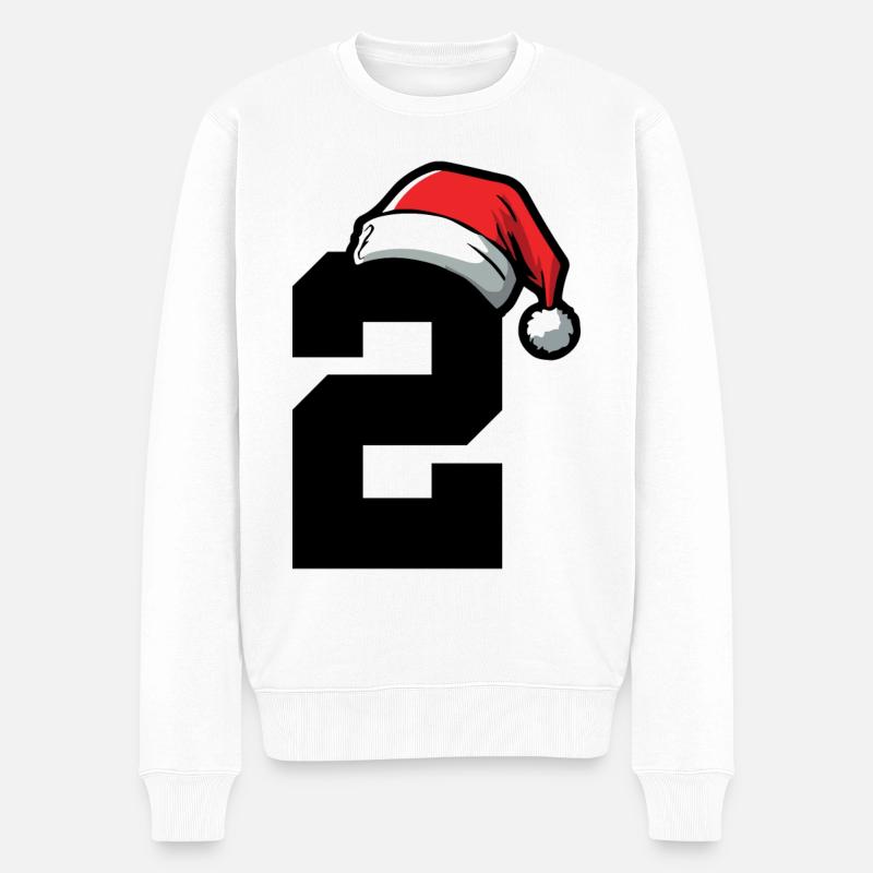 2 Numéro de Noël - Pull Premium bio Homme - blanc