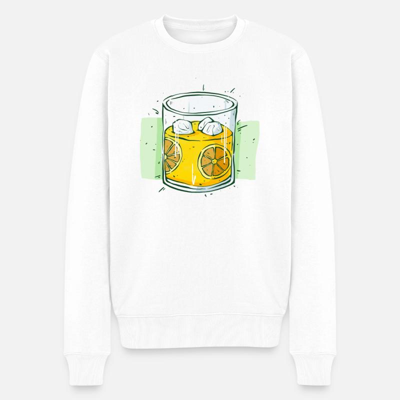 Orangensaft - Männer Premium Bio Pullover - Weiß