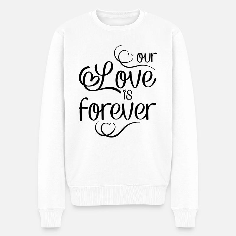 Love - Männer Premium Bio Pullover - Weiß