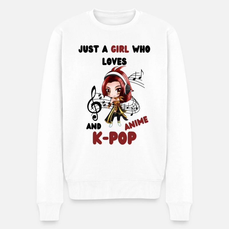 K- Pop Anime Koreanischer Pop - Männer Premium Bio Pullover - Weiß