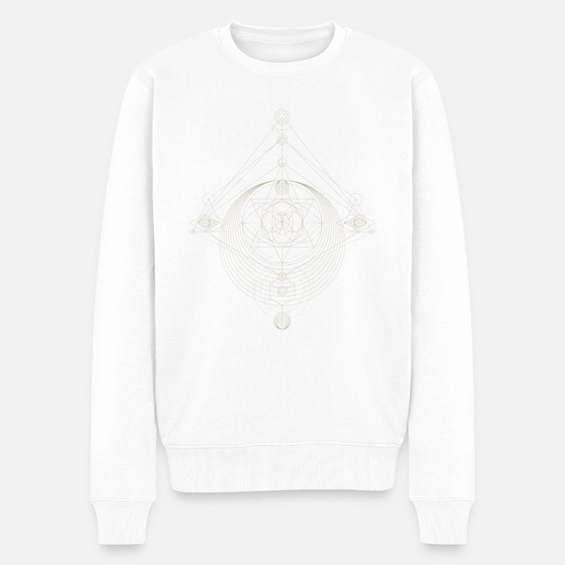 Abstraktes Punktdesign - Männer Premium Bio Pullover - Weiß