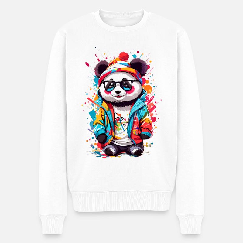 Cool Panda - Pull Premium bio Homme - blanc