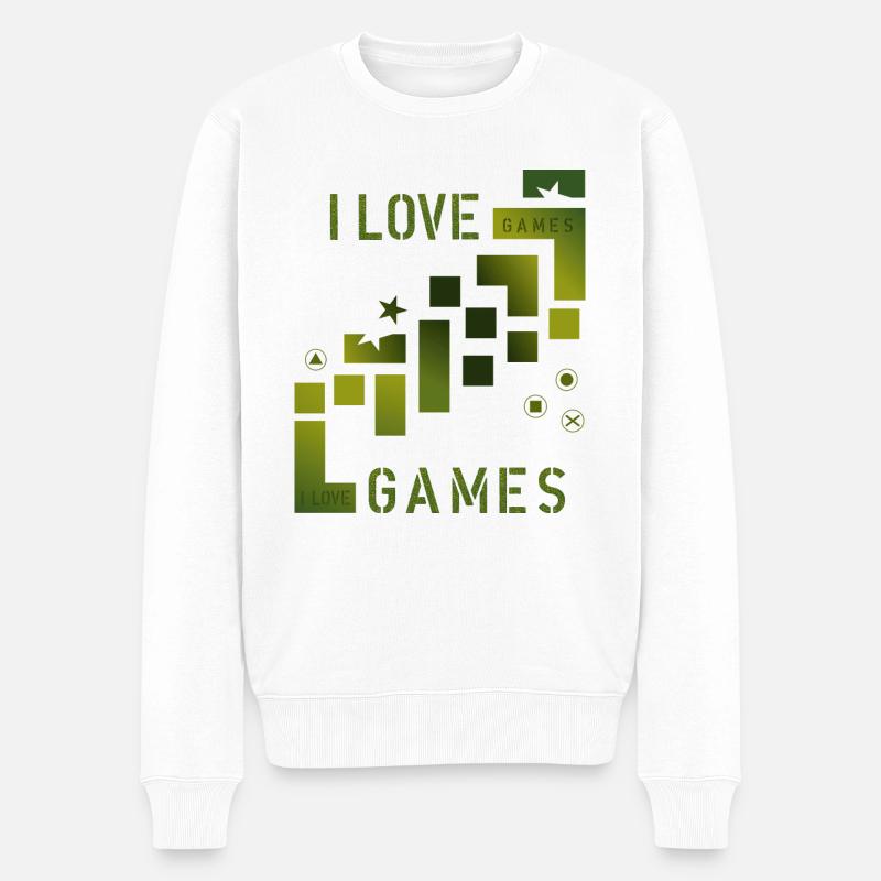 love games - Männer Premium Bio Pullover - Weiß