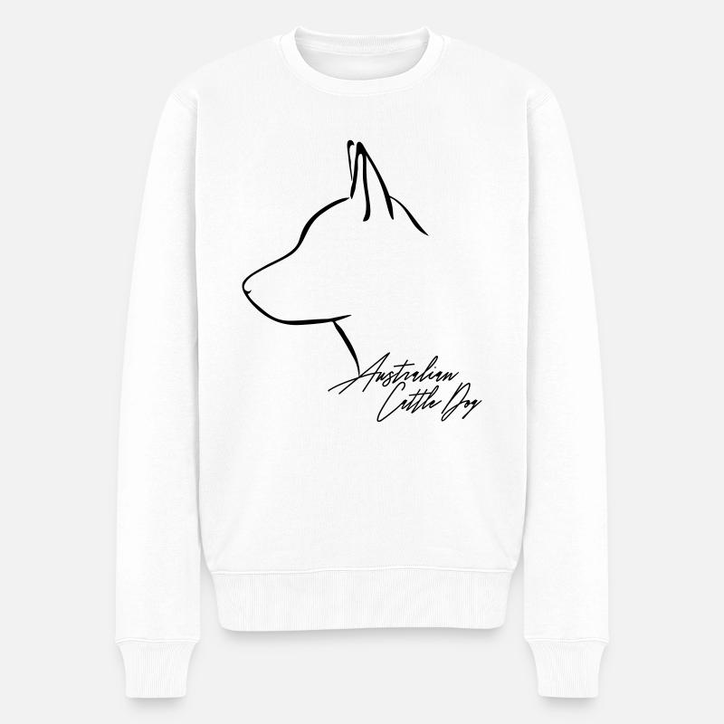 BOVINS AUSTRALIENS profil dog Wilsigns - Pull Premium bio Homme - blanc