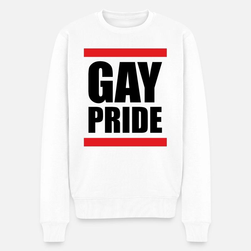 GAY PRIDE - Männer Premium Bio Pullover - Weiß