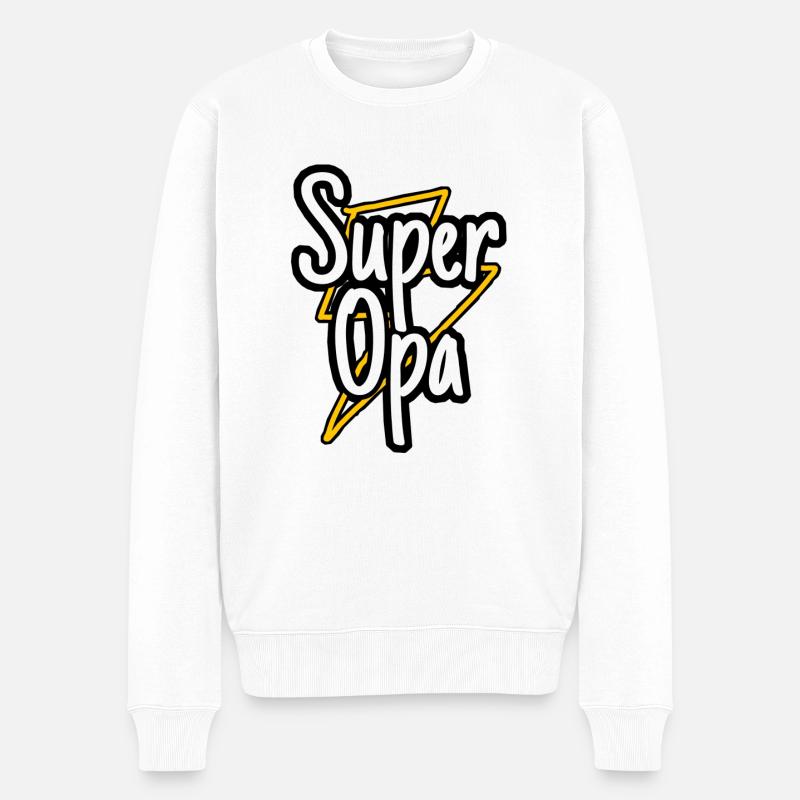 Super Opa - Männer Premium Bio Pullover - Weiß