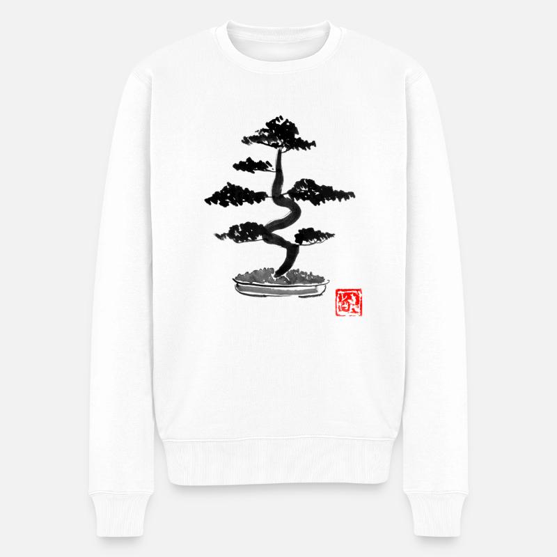 bonzai - Pull Premium bio Homme - blanc