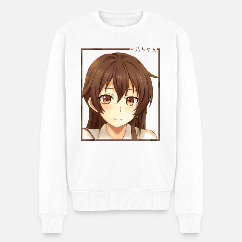 Oniichan Girl Anime - Männer Premium Bio Pullover - Weiß