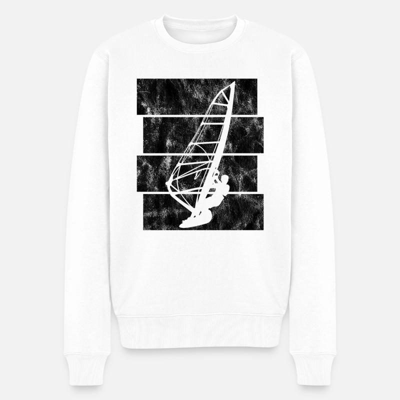 Windsurfer Windsurfer Retro Windsurfing Surf - Pull Premium bio Homme - blanc