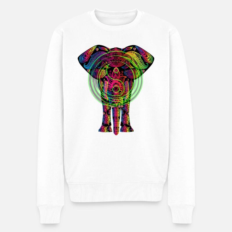 Yin Yang Elephant - Pull Premium bio Homme - blanc