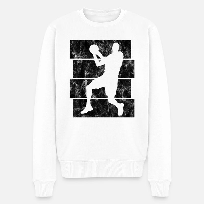Basket basket basketteur basketteur - Pull Premium bio Homme - blanc