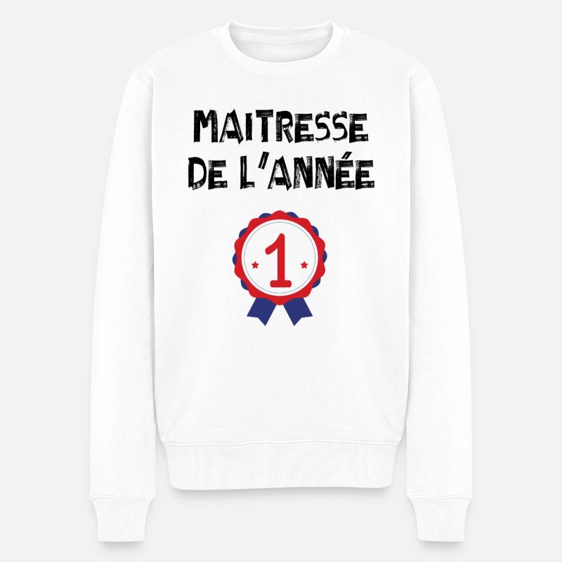 Maitresse de l'année - Pull Premium bio Homme - blanc