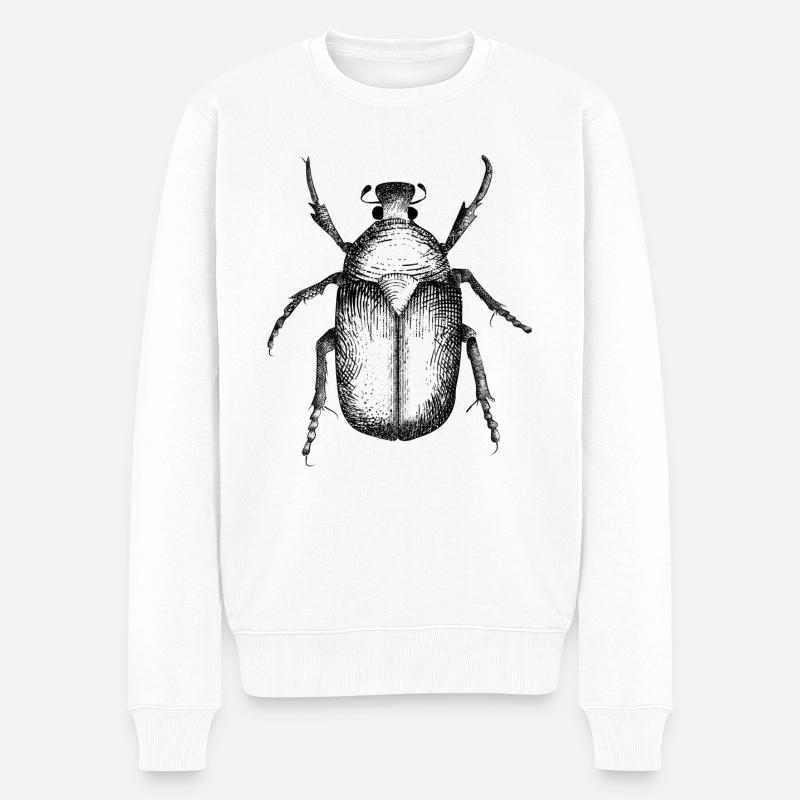 Vintage Skizze - Männer Premium Bio Pullover - Weiß